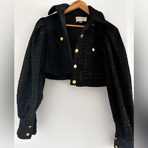 Assignment cropped black jacket with sparkly fabric